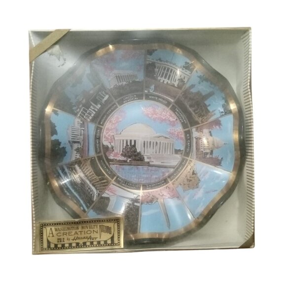 Houze Art Washington Novelty Jefferson Memorial Decorative Plate 7" - Picture 1 of 4